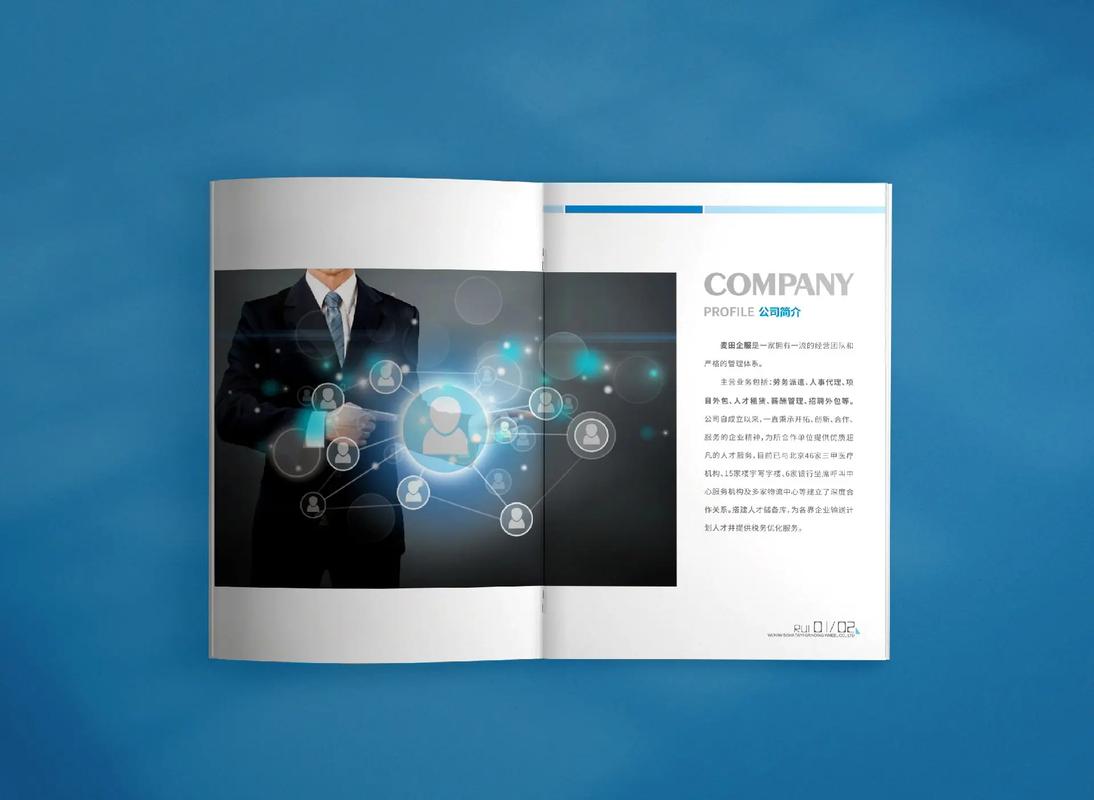 一本蓝色的人力资源画册,一稿过啦～#宣传册设计 #画册设计