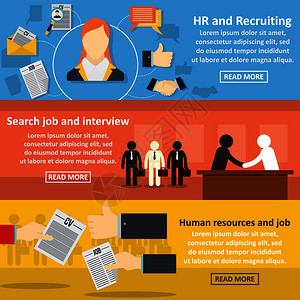 与求职者交谈的人力资源管理员求职在位面试时与求者交谈面试概念矢量平板设计插图纵向布局求职人员为位面试